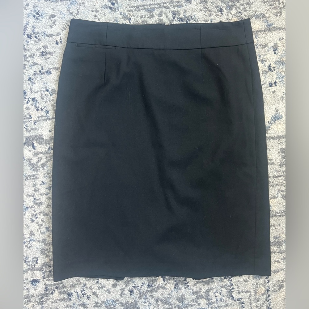 J. Crew Black Wool Pencil Skirt